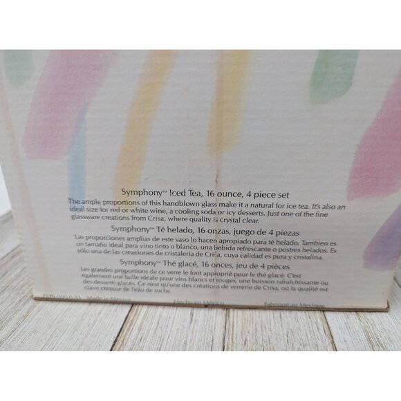 Vintage Mid Century Crisa Symphony Glassware 16 oz Set of 4 Ice Tea Glasses - Picture 2 of 6